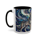 Twin Wolves Stained Glass Style Mug
