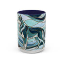 Pine Forest Wolf Stained Glass Style Mug