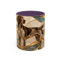 Warm Glow German Shorthaired Pointer Stained Glass Style Mug