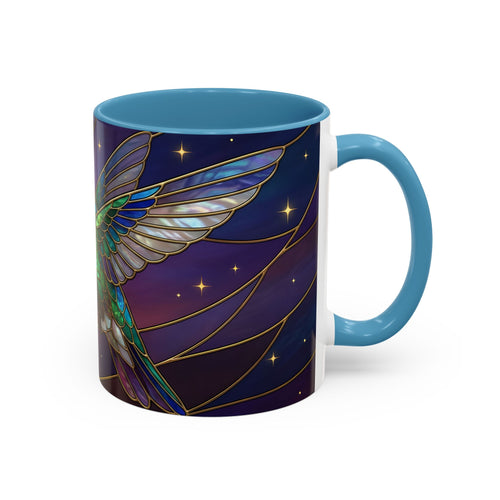 Sunset Sky Hummingbird Stained Glass Style Mug
