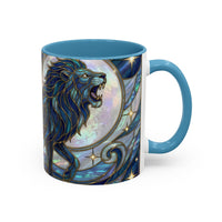 Sapphire Lion Stained Glass Style Mug