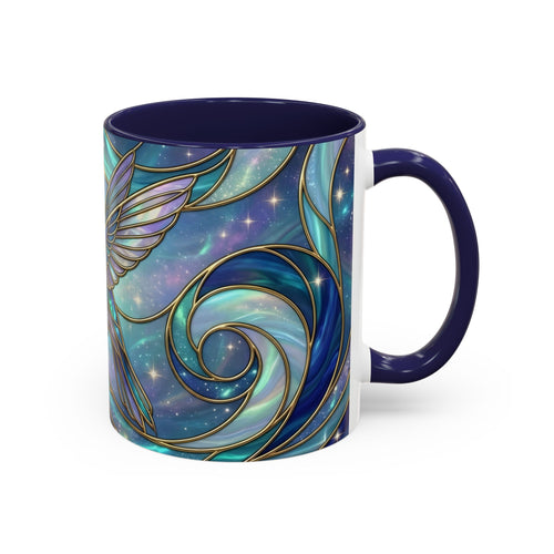 Blue Breeze Hummingbird Stained Glass Style Mug