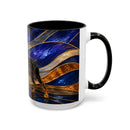 Blue Wave Doberman Pinscher Stained Glass Style Mug