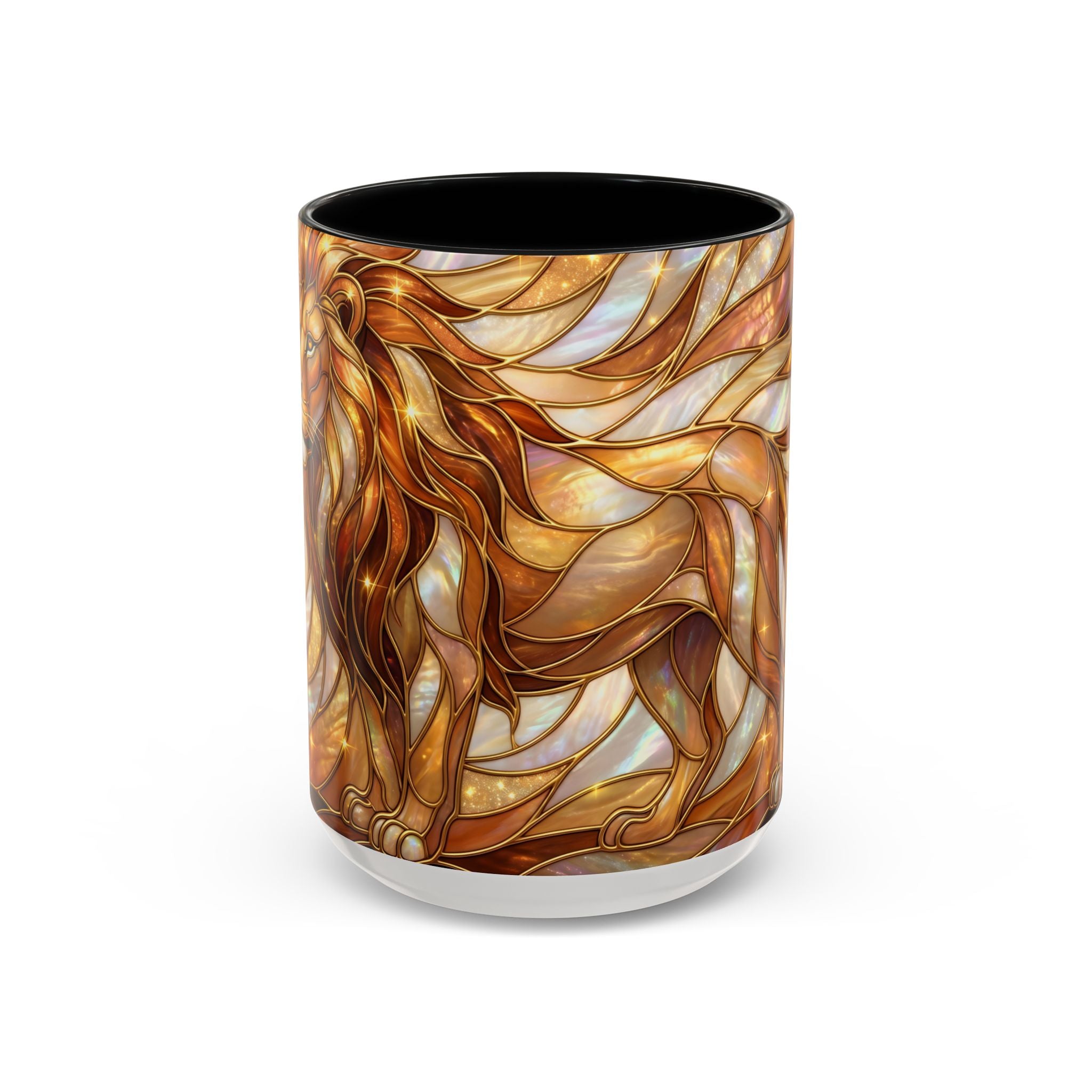 Amber Lion Stained Glass Style Mug