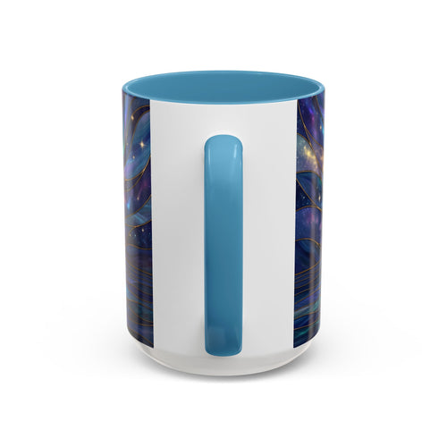 Starlit Lake Wolf Stained Glass Style Mug