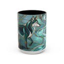 Forest Wolf Stained Glass Style Mug