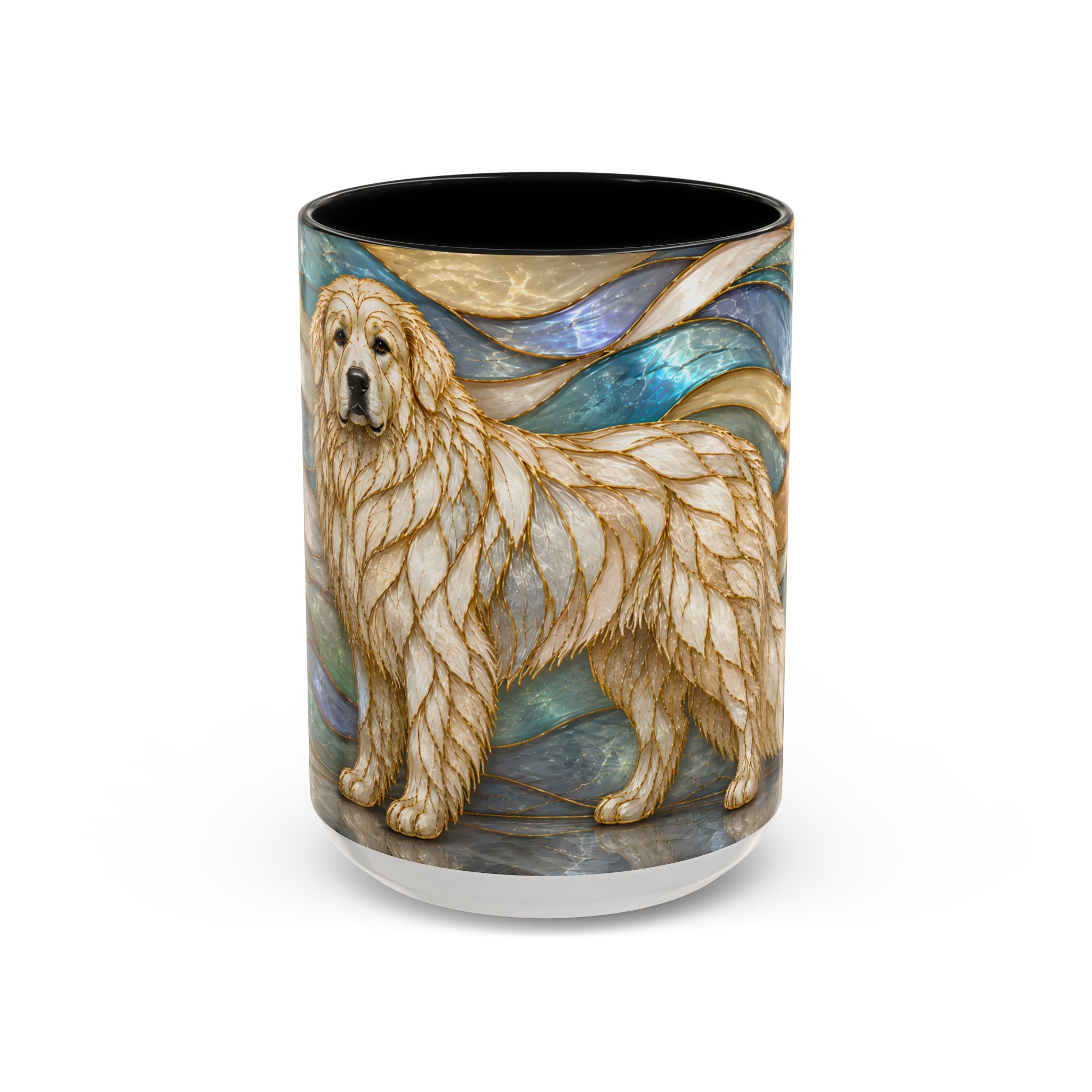 Blue Glow Great Pyrenees Stained Glass Style Mug