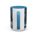 Blue Wolf Stained Glass Style Mug