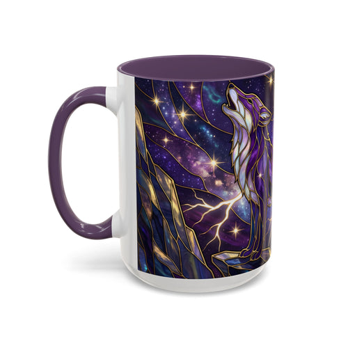 Purple Storm Fox Stained Glass Style Mug
