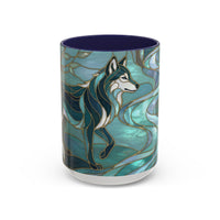 Forest Wolf Stained Glass Style Mug