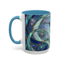 Blue Breeze Hummingbird Stained Glass Style Mug