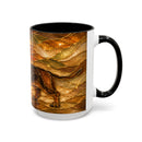 Golden Dachshund Stained Glass Style Mug