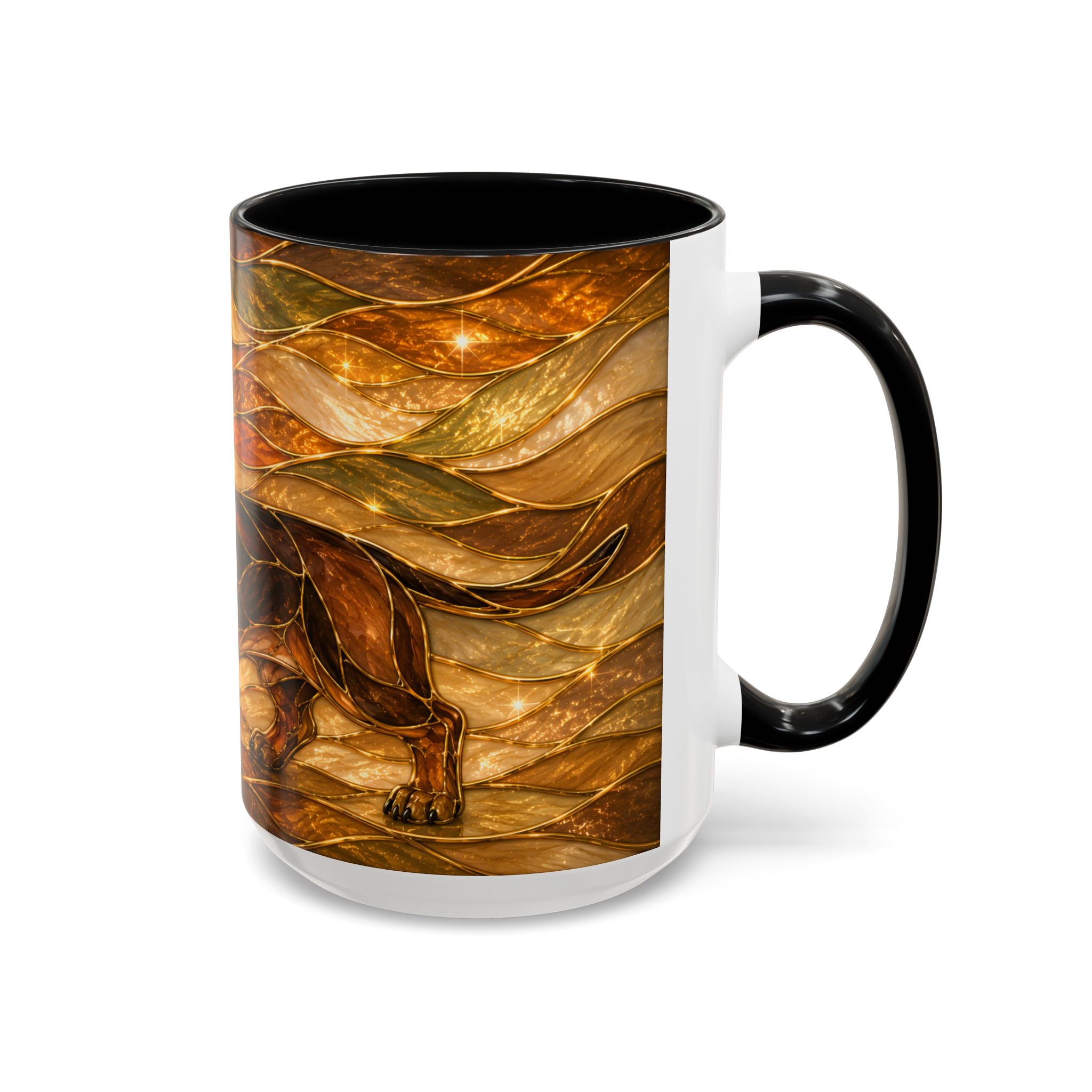Golden Dachshund Stained Glass Style Mug