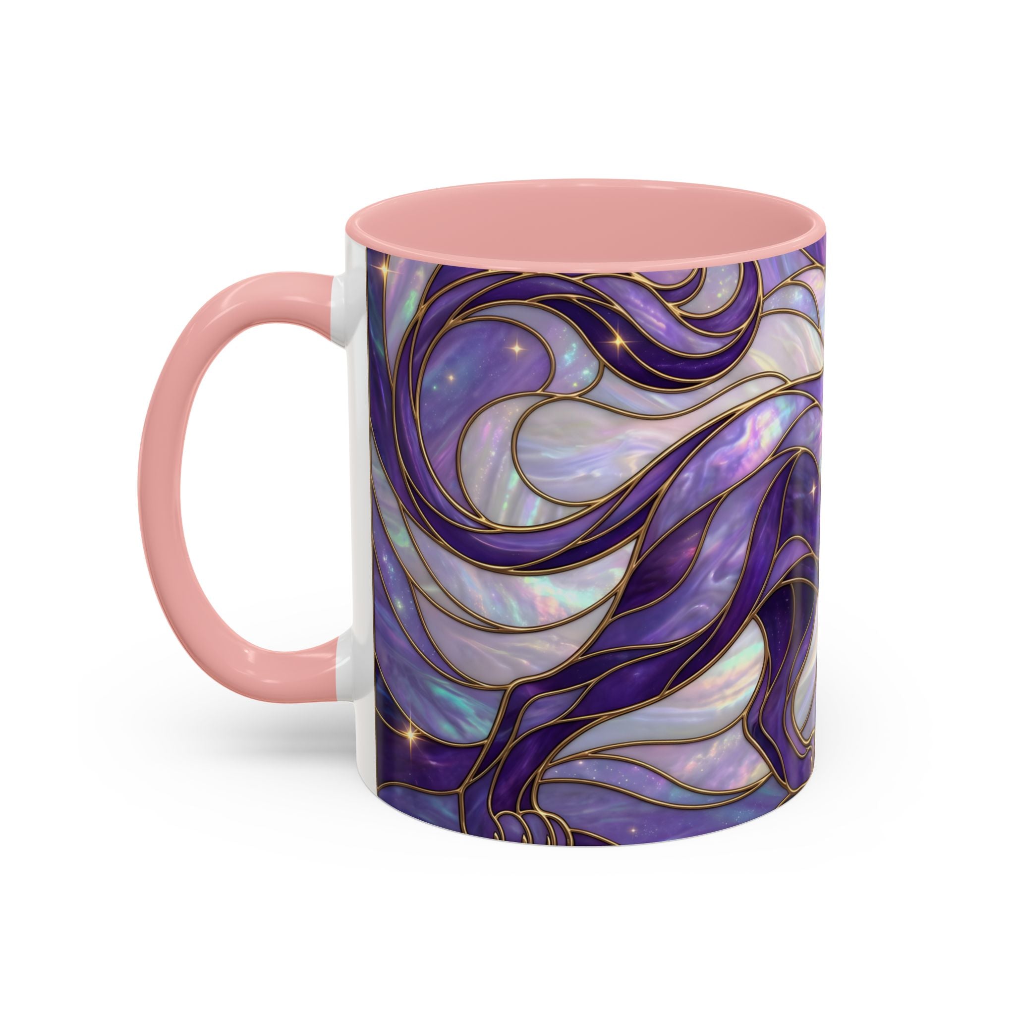 Purple Lion Stained Glass Style Mug