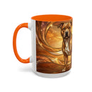 Amber Glow Staffy Stained Glass Style Mug