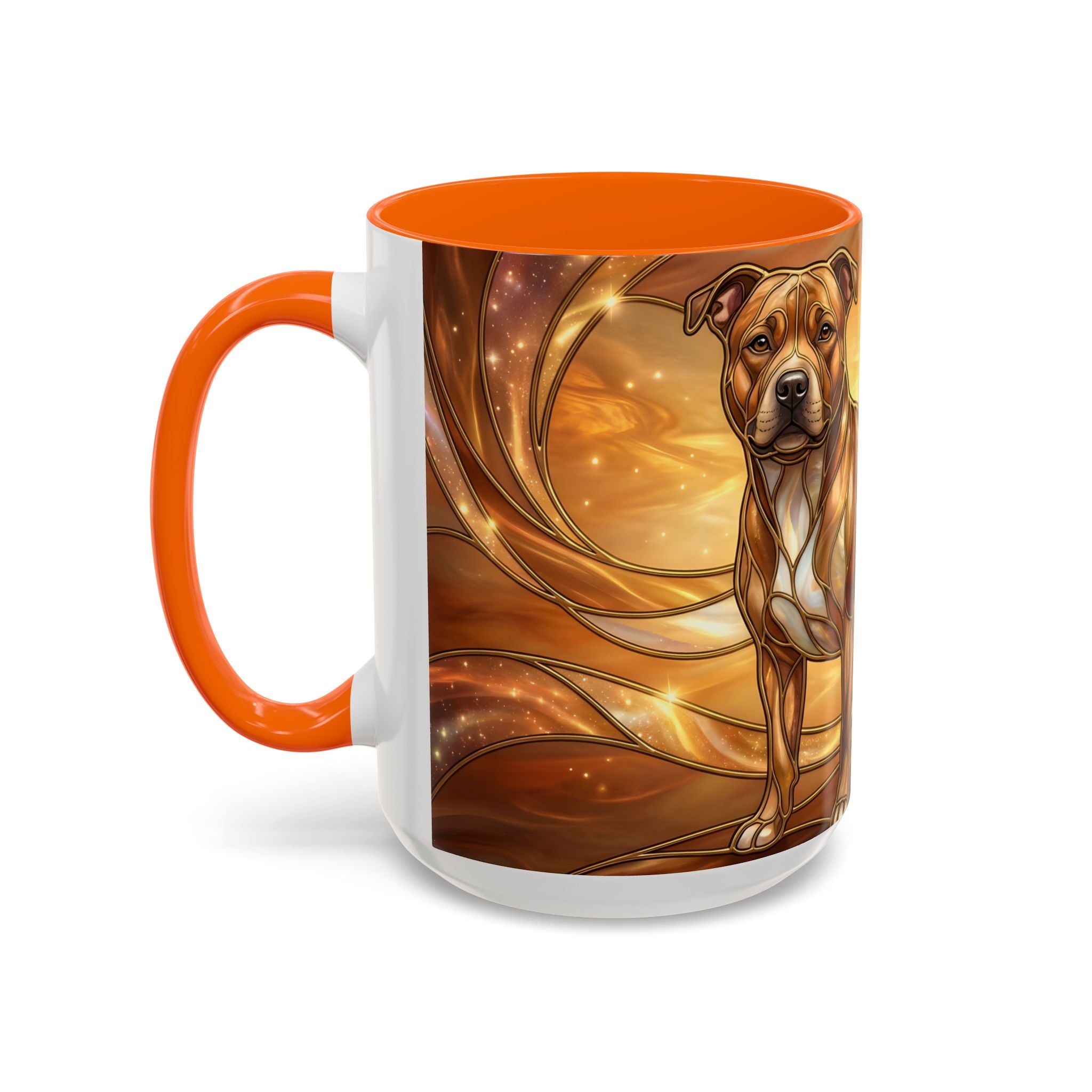 Amber Glow Staffy Stained Glass Style Mug