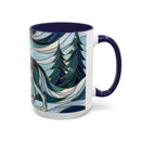 Pine Forest Wolf Stained Glass Style Mug
