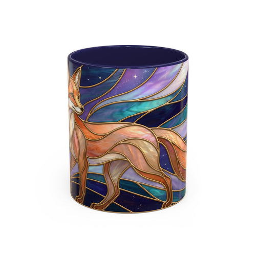 Aurora Fox Stained Glass Style Mug