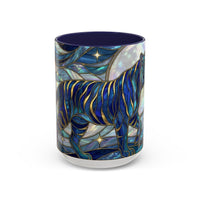 Sapphire Tiger Stained Glass Style Mug
