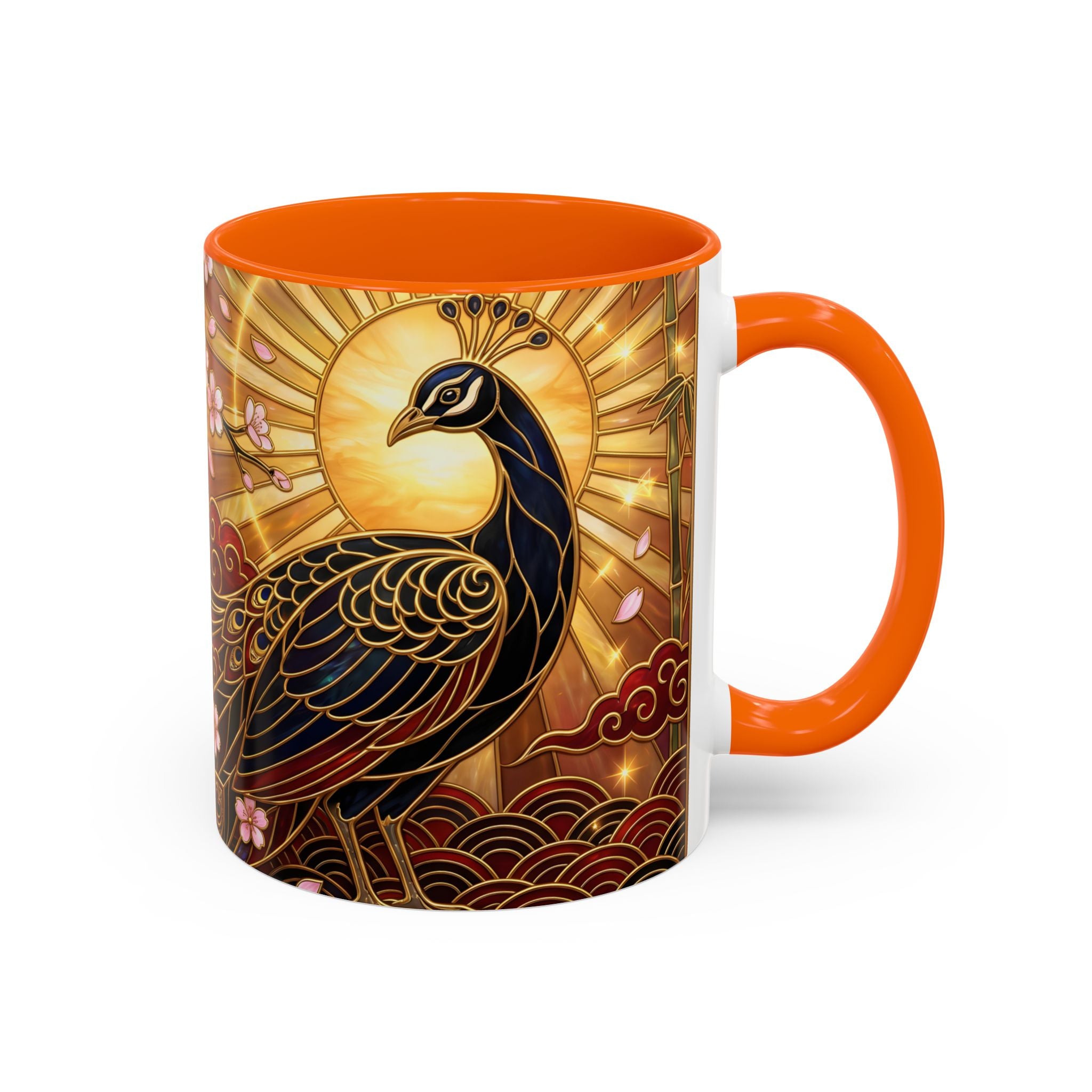 Sakura Peacock Stained Glass Style Mug