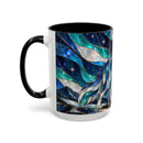 Northern Glow Wolf Stained Glass Style Mug