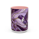 Purple Bloom Hummingbird Stained Glass Style Mug