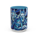 Cobalt Wolf Duo Stained Glass Style Mug