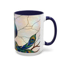 Minimal Peacock Stained Glass Style Mug