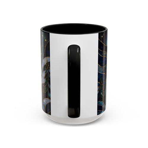 Moonlit Howl Wolf Stained Glass Style Mug