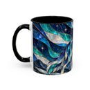 Northern Glow Wolf Stained Glass Style Mug