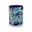 Aurora Husky Stained Glass Style Mug