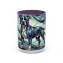 Teal Galaxy Staffy Stained Glass Style Mug