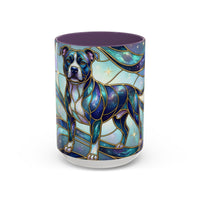 Teal Galaxy Staffy Stained Glass Style Mug