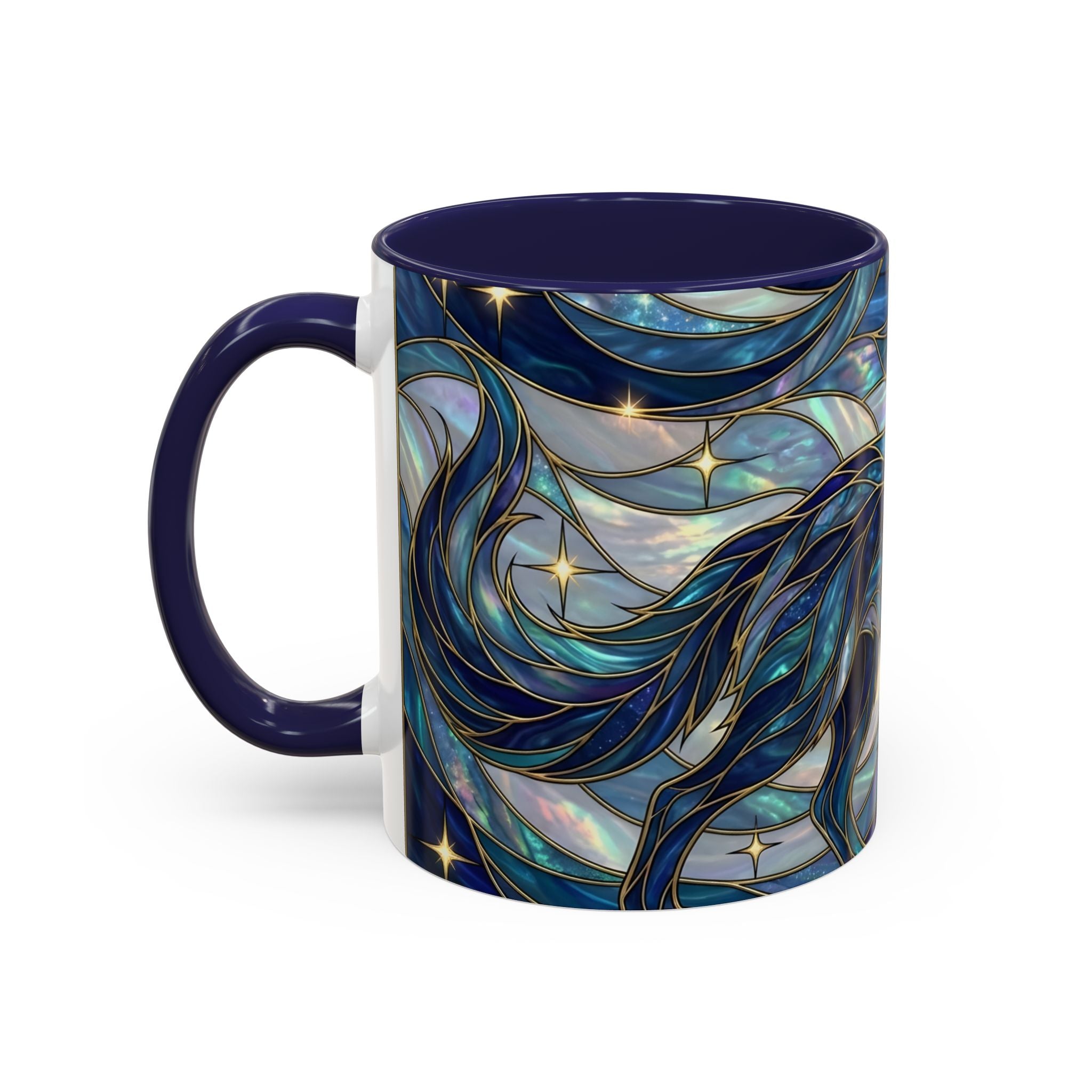 Sapphire Wolf Stained Glass Style Mug