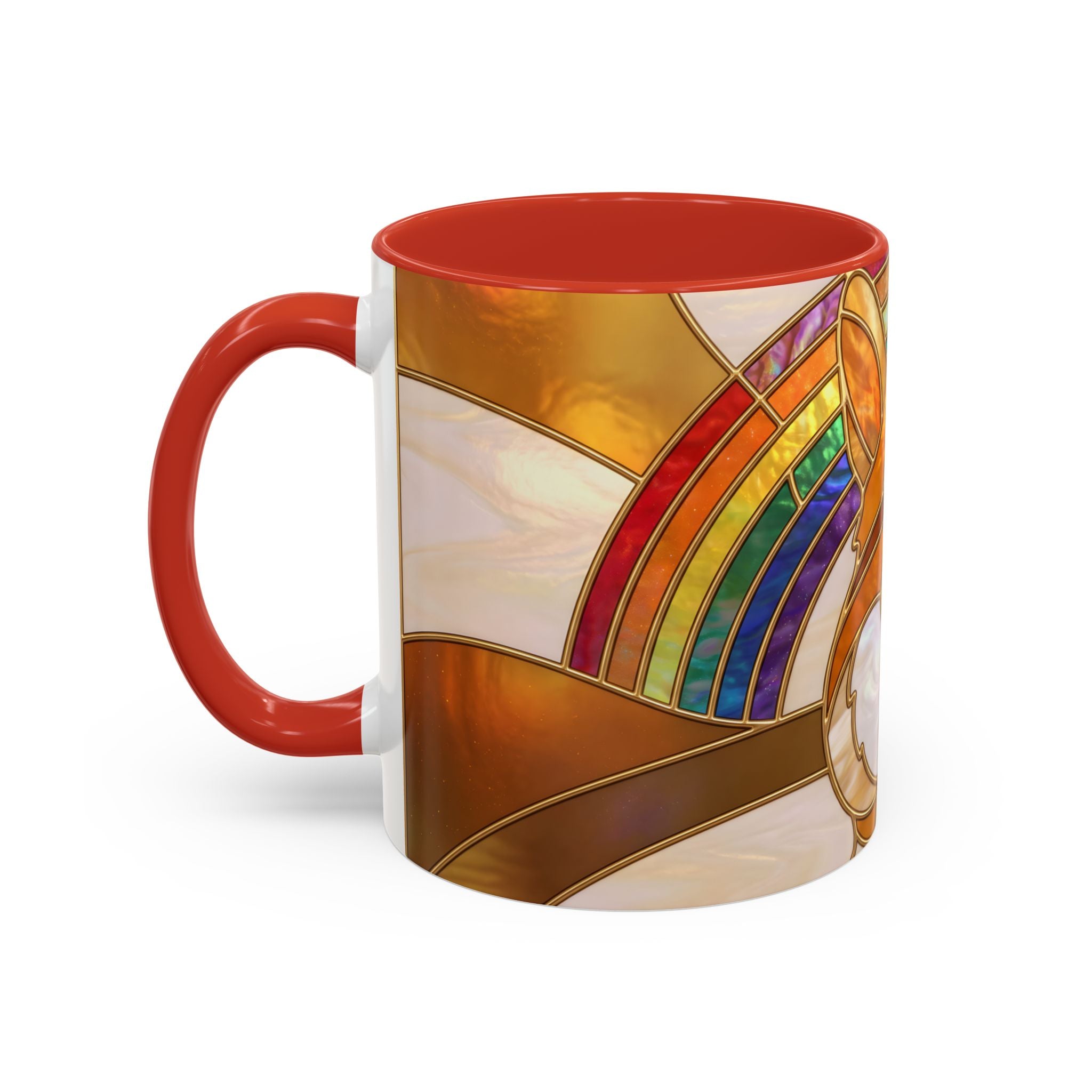 Rainbow Corgi Butt Stained Glass Style Mug