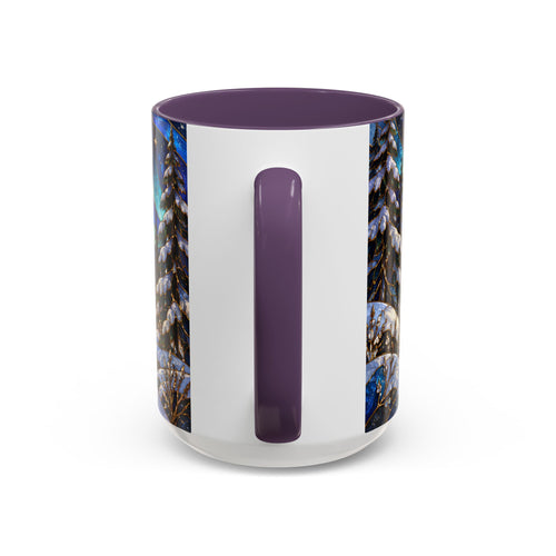 Aurora Lake Wolf Stained Glass Style Mug