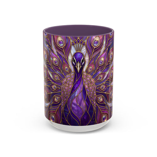 Purple Peacock Stained Glass Style Mug