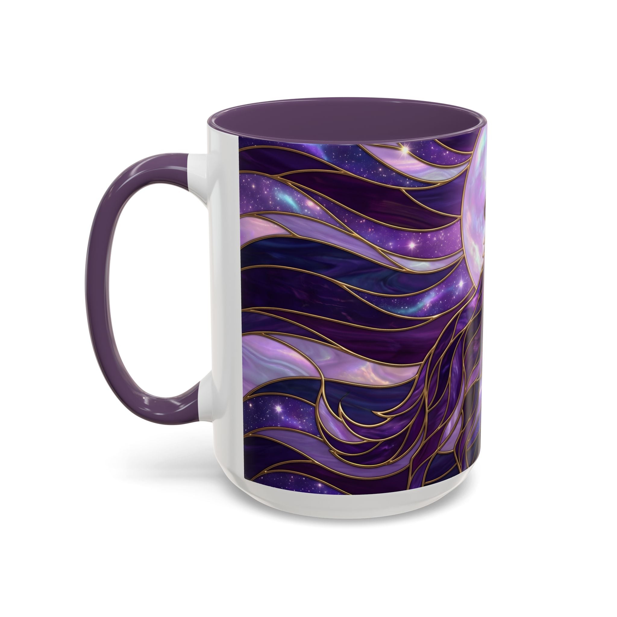 Amethyst Wolf Stained Glass Style Mug