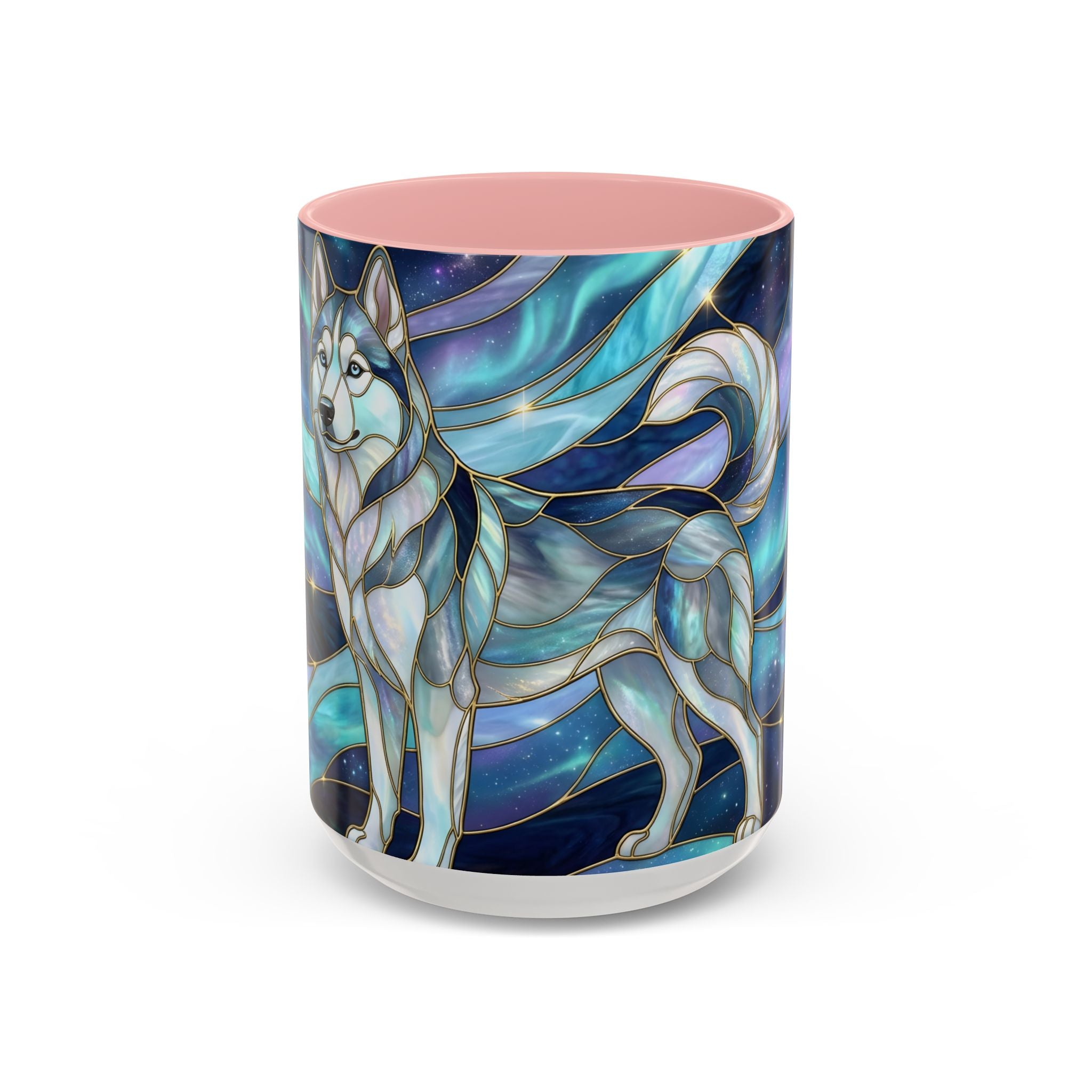 Aurora Husky Stained Glass Style Mug