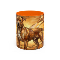 Amber Glow Staffy Stained Glass Style Mug