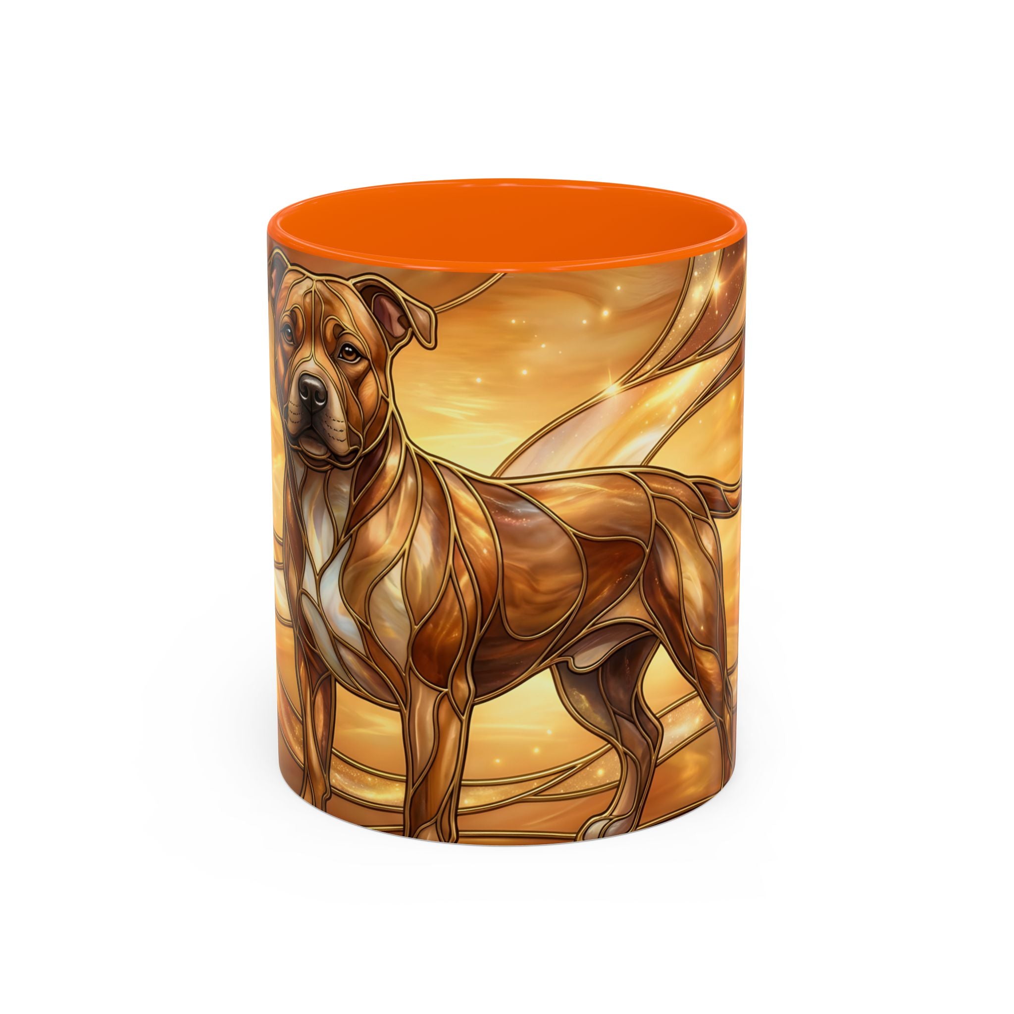 Amber Glow Staffy Stained Glass Style Mug