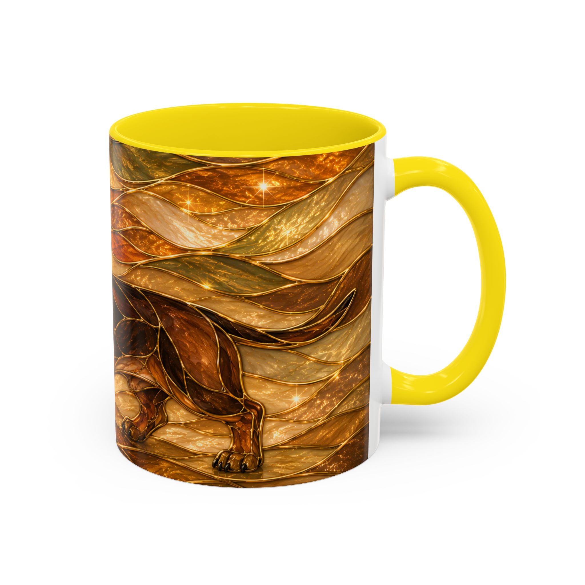 Golden Dachshund Stained Glass Style Mug