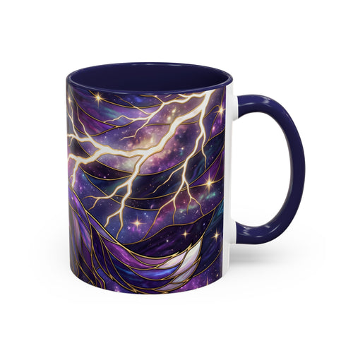 Purple Storm Fox Stained Glass Style Mug