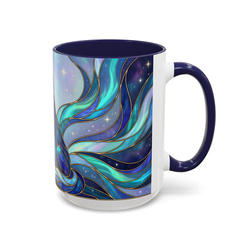 Aurora Wolf Stained Glass Style Mug
