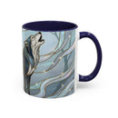 Mystical Blue Wolf Stained Glass Style Mug