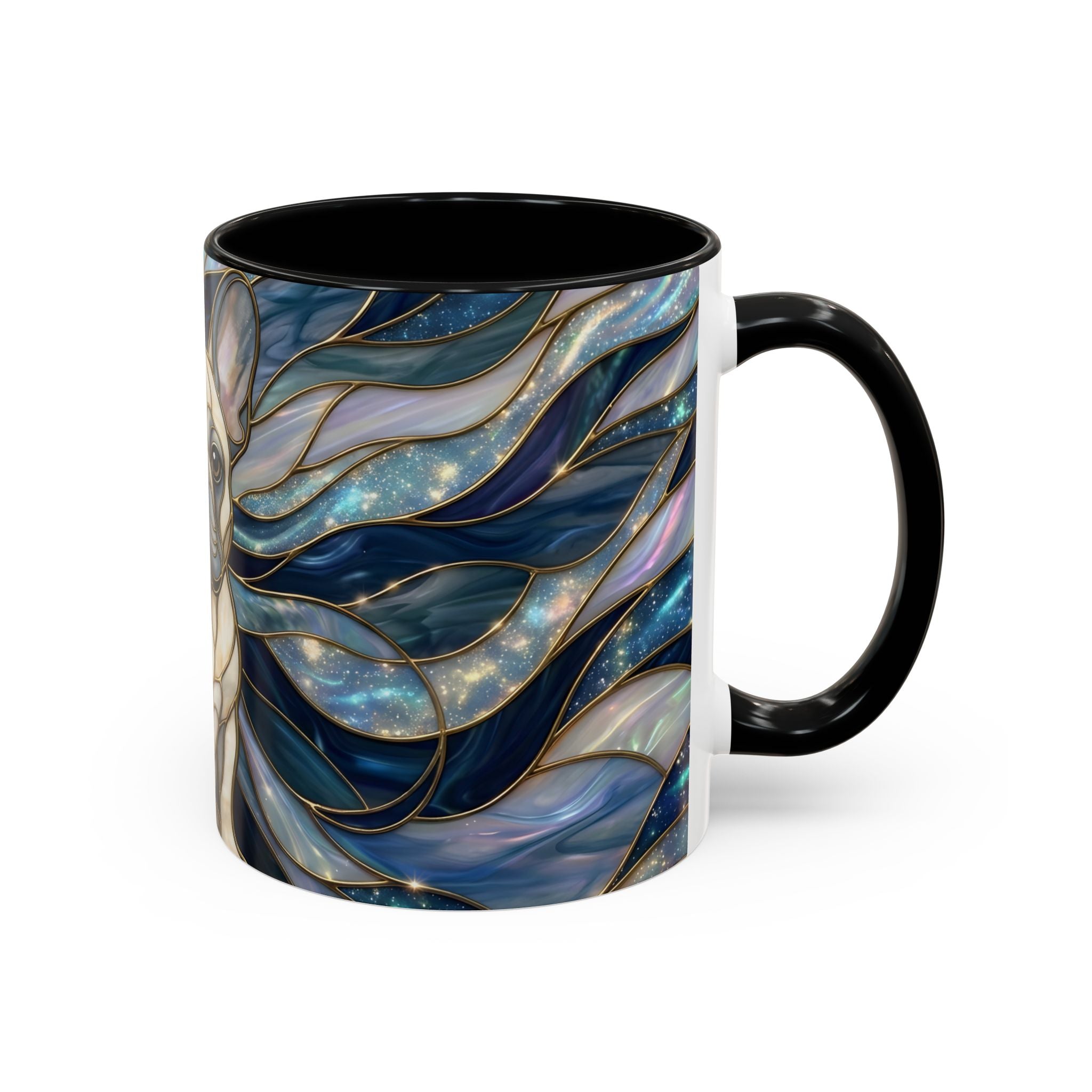 Sapphire Glow French Bulldog Stained Glass Style Mug