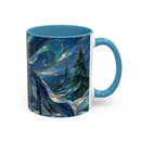 Blue Wolf Stained Glass Style Mug