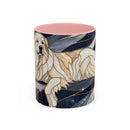 Navy Glow Great Pyrenees Stained Glass Style Mug