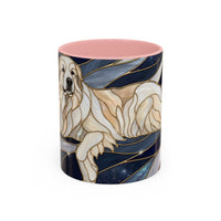 Navy Glow Great Pyrenees Stained Glass Style Mug