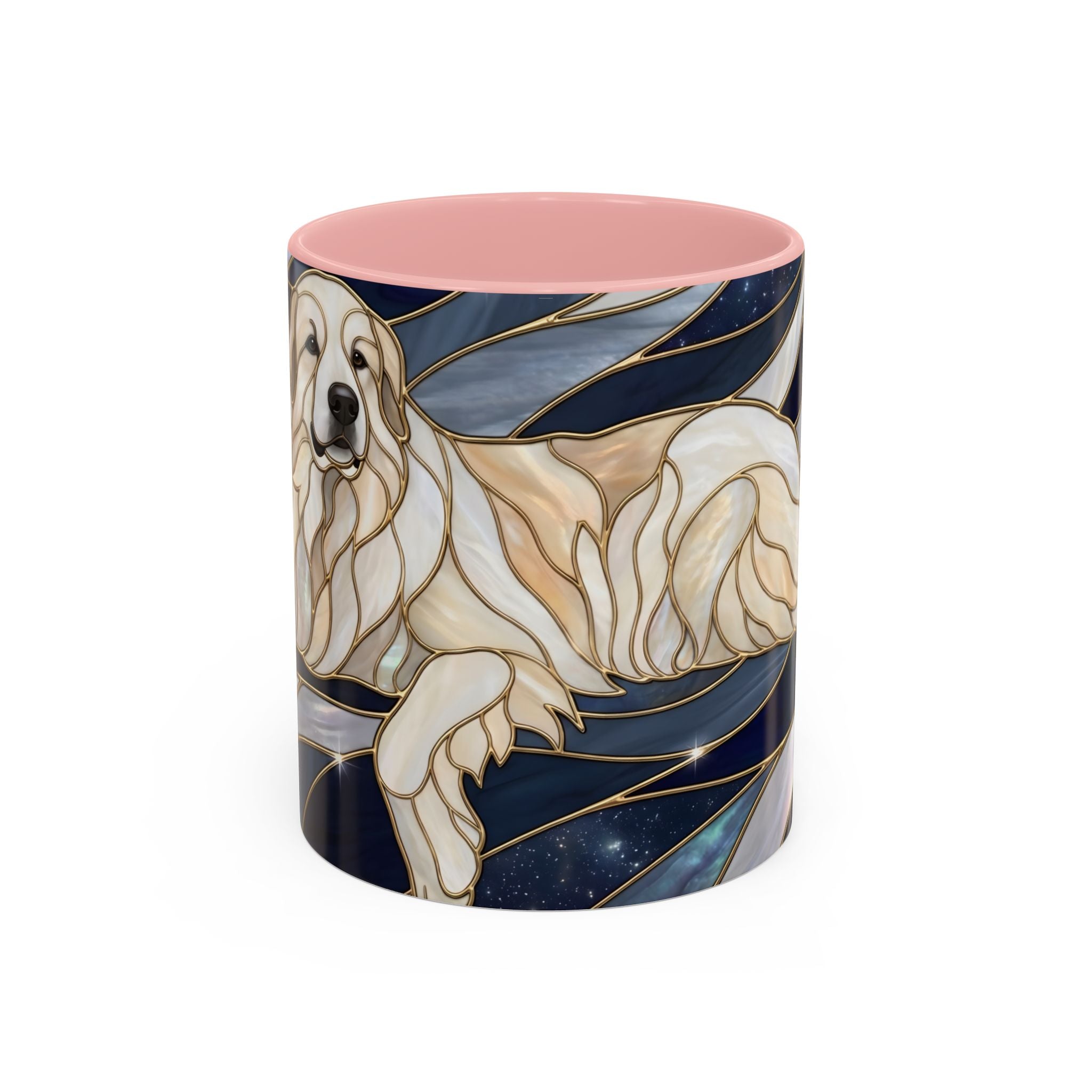 Navy Glow Great Pyrenees Stained Glass Style Mug